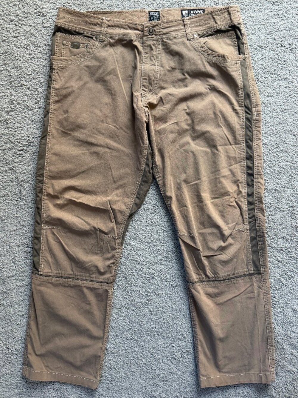 KÜHL Radikl Hiking Pants Men's 38x32 Desert Khaki Hybrid Stretch Trail - EUC